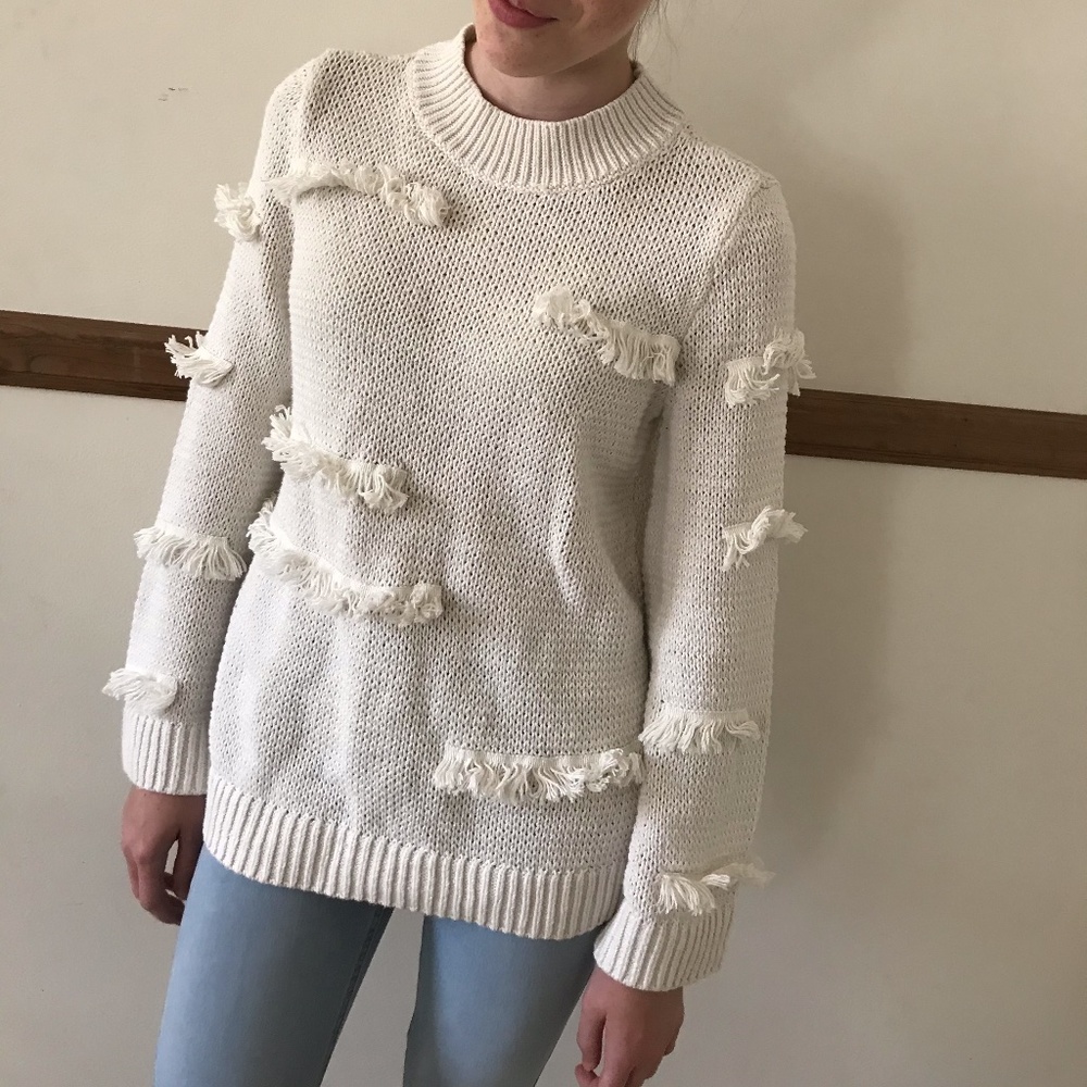 Loft White Pull-over Sweater